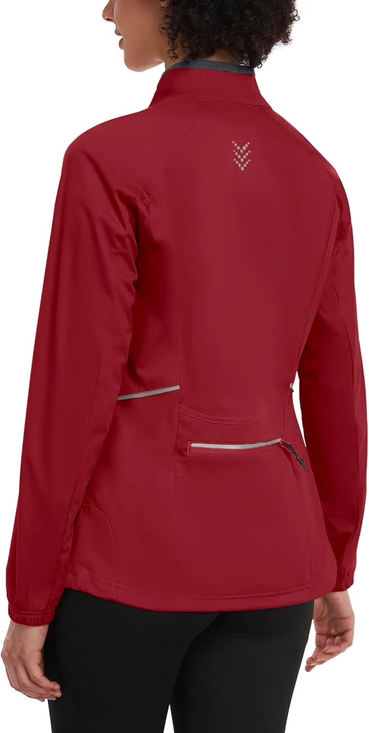 Little Donkey Andy Womens Lightweight Softshell Jacket for Running Cycling, Water Repellent Windbreaker with Zipper Pockets