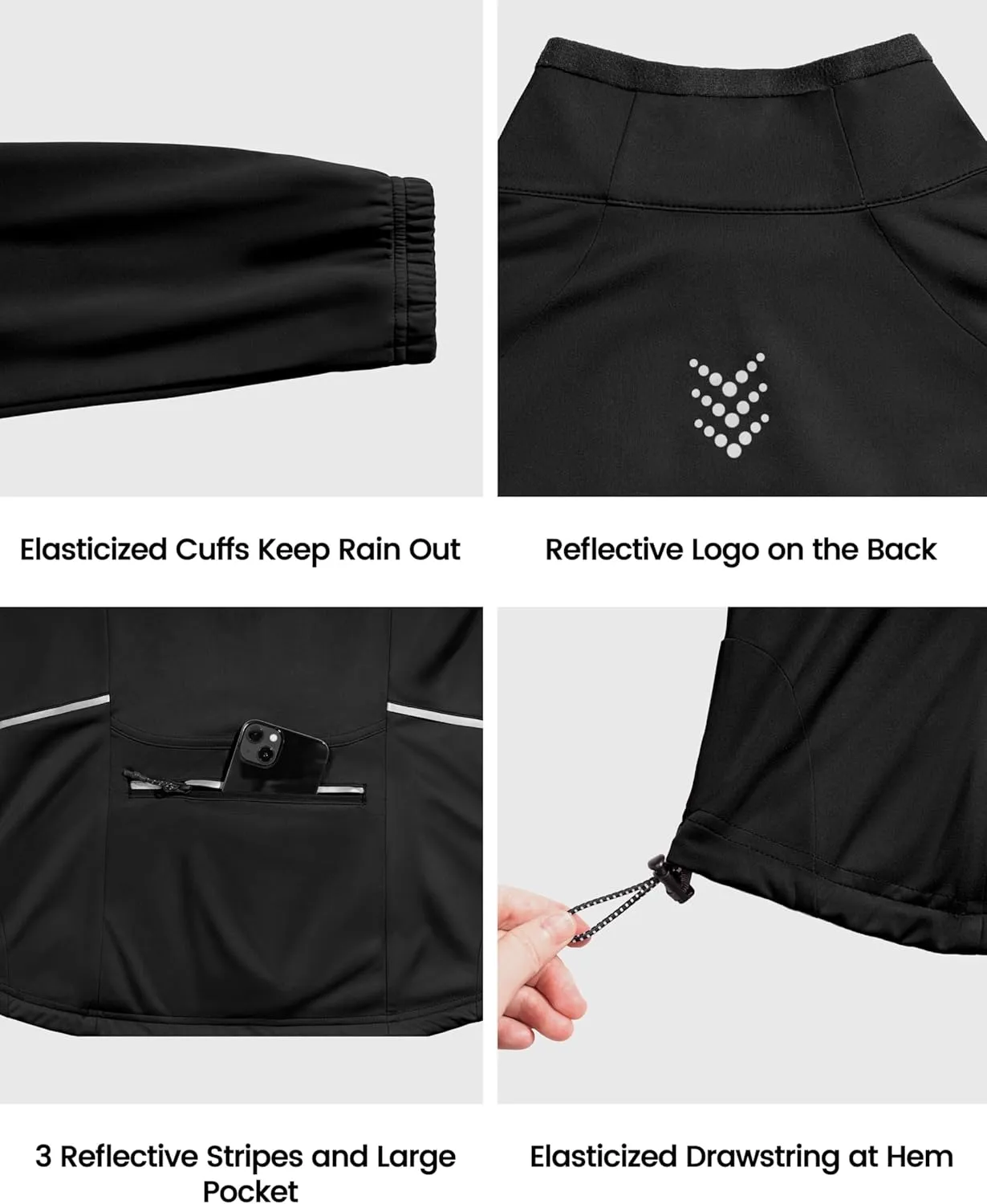 Little Donkey Andy Womens Lightweight Softshell Jacket for Running Cycling, Water Repellent Windbreaker with Zipper Pockets
