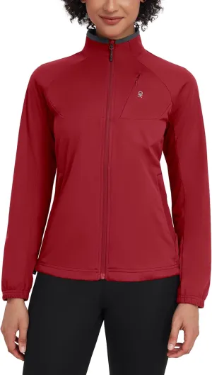 Little Donkey Andy Womens Lightweight Softshell Jacket for Running Cycling, Water Repellent Windbreaker with Zipper Pockets