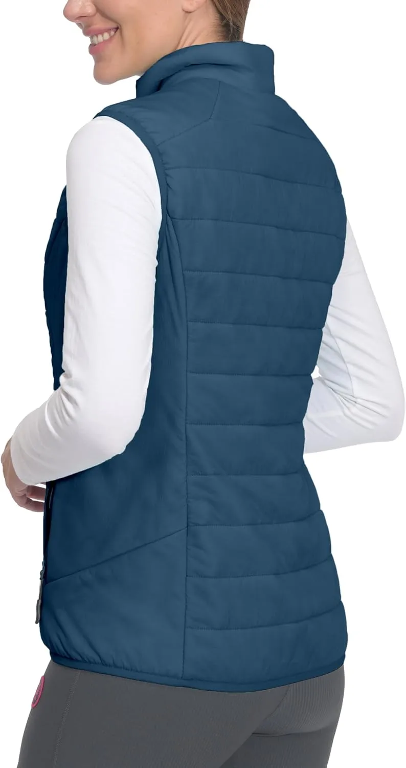 Little Donkey Andy Women's Packable Lightweight Puffer Vest with Recycled Insulation for Running Hiking