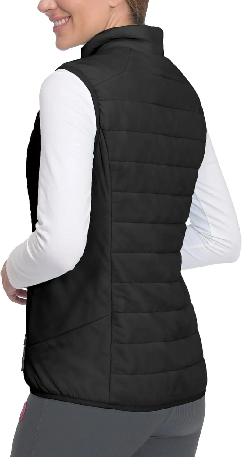 Little Donkey Andy Women's Packable Lightweight Puffer Vest with Recycled Insulation for Running Hiking