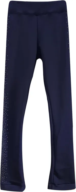 LIUHUO Figure Skating Pants Girls Training Wear Quality Crystals Black Child Skating Leggings
