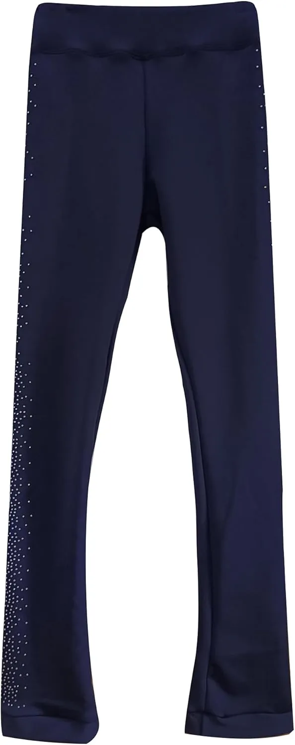 LIUHUO Figure Skating Pants Girls Training Wear Quality Crystals Black Child Skating Leggings