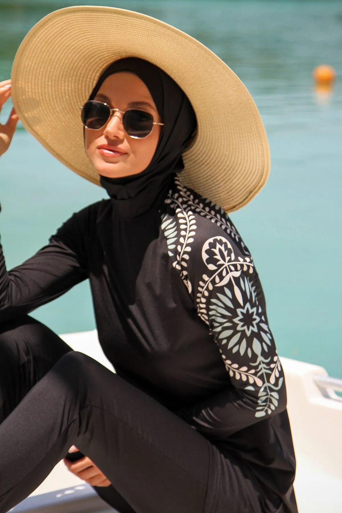 Lycra Black Burkini Modest Swimwear M2225