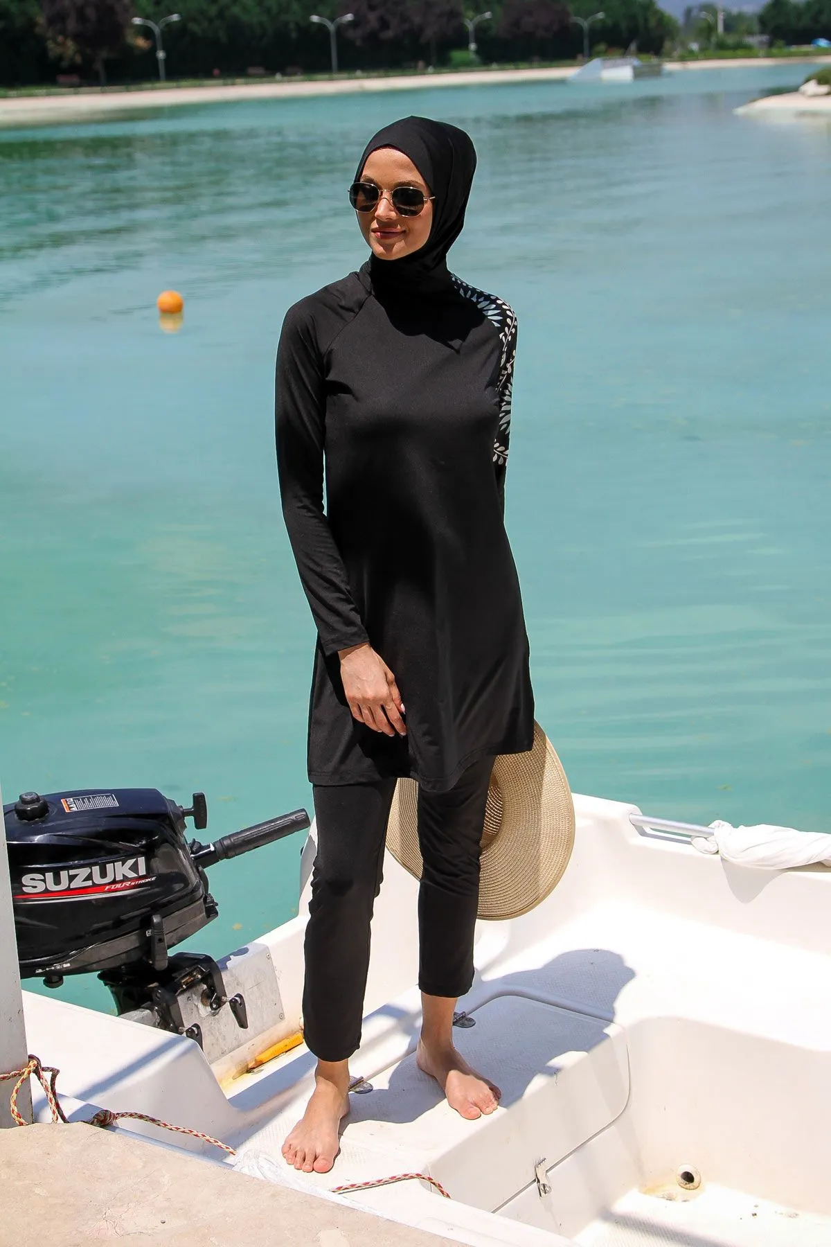 Lycra Black Burkini Modest Swimwear M2225
