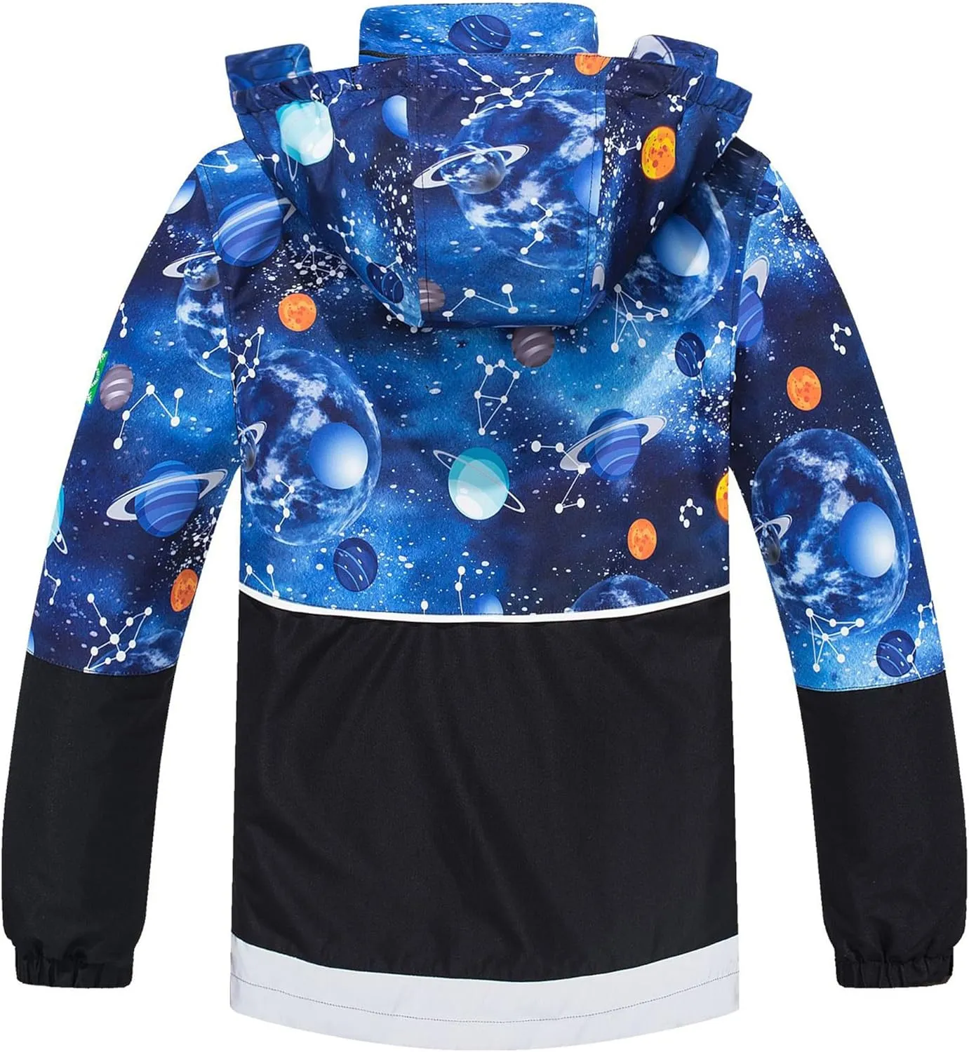 M2C Boys Girls Hooded Color Block Waterproof Fleece Lined Windbreaker Jacket