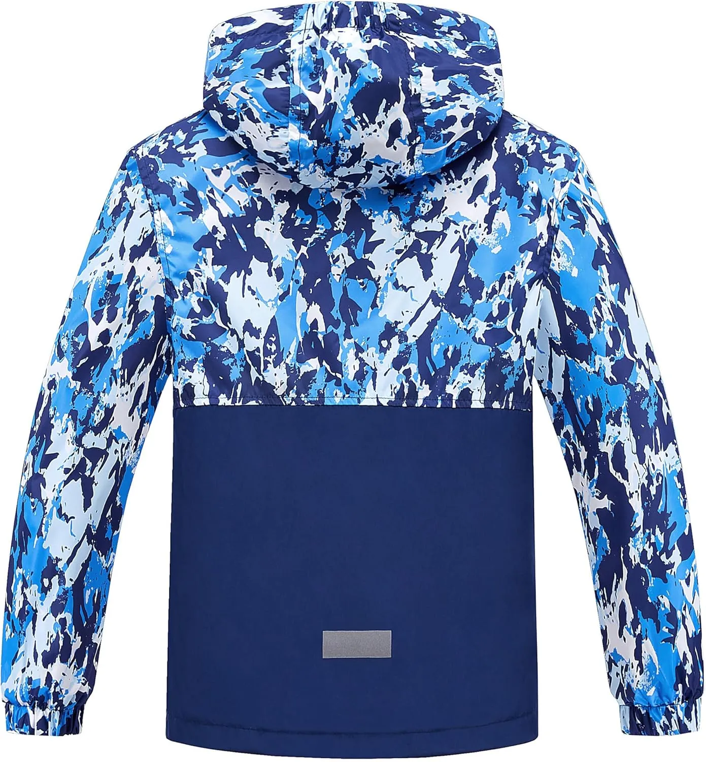 M2C Boys Girls Hooded Color Block Waterproof Fleece Lined Windbreaker Jacket