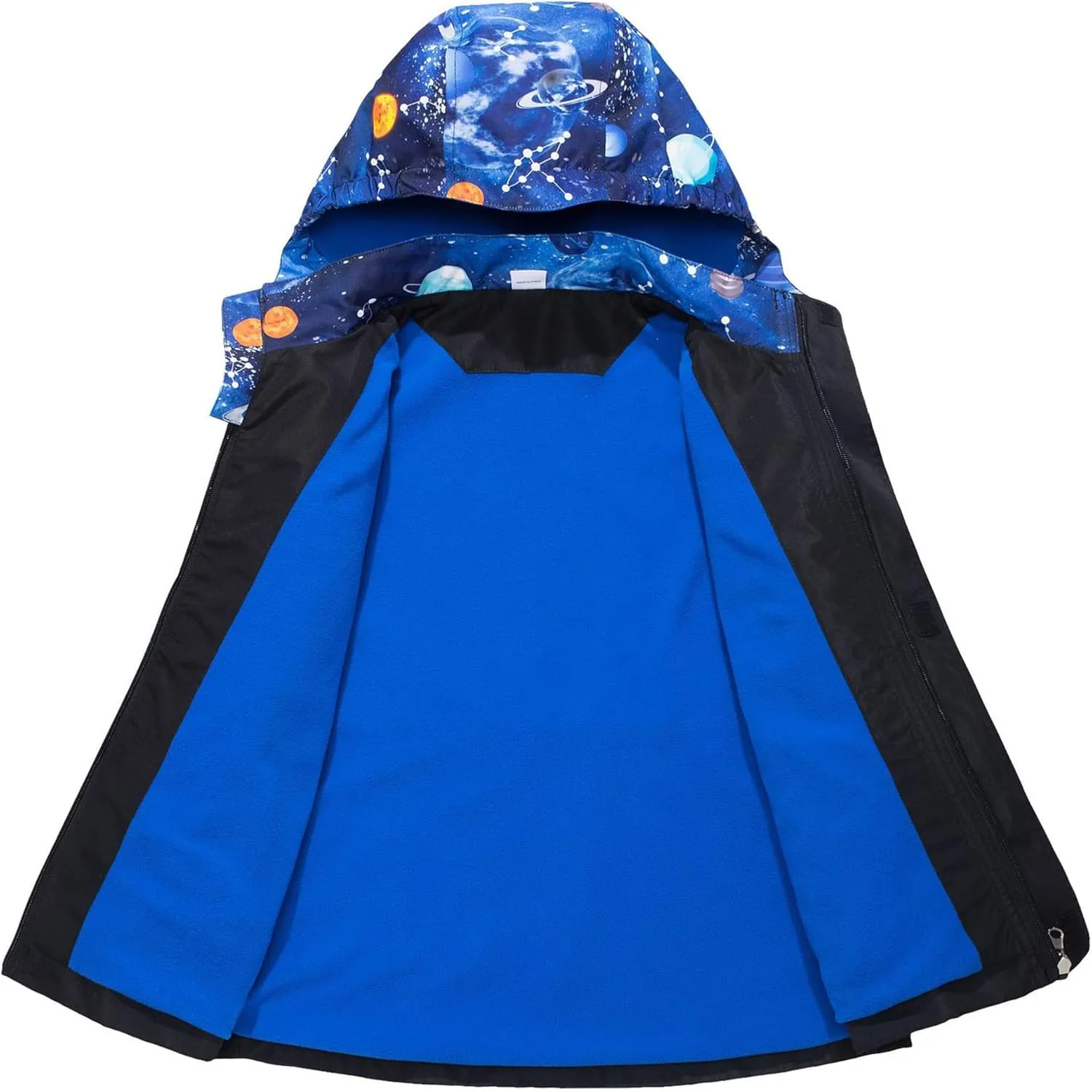 M2C Boys Girls Hooded Color Block Waterproof Fleece Lined Windbreaker Jacket