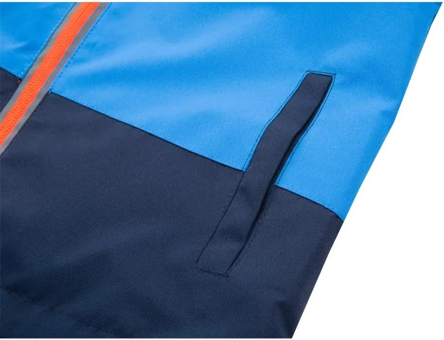 M2C Boys Girls Hooded Color Block Waterproof Fleece Lined Windbreaker Jacket