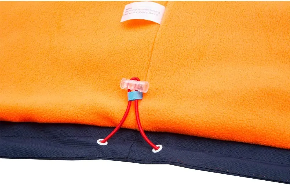 M2C Boys Girls Hooded Color Block Waterproof Fleece Lined Windbreaker Jacket