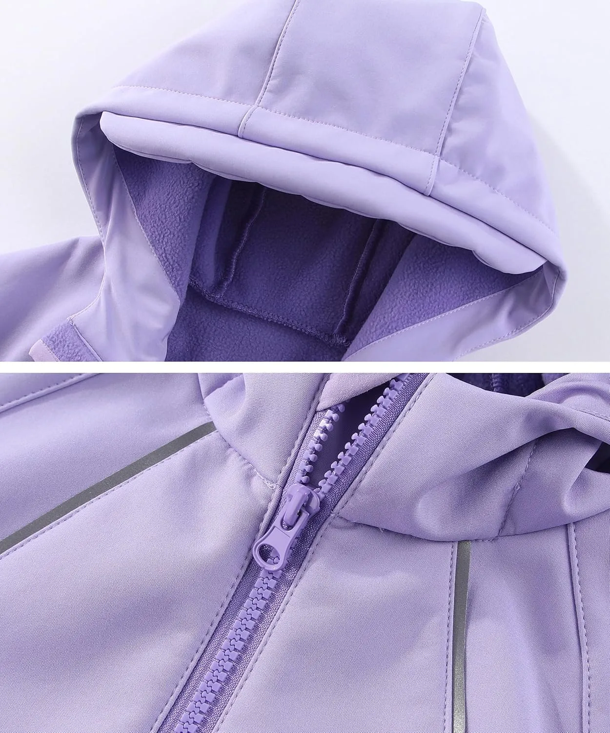 M2C Girls Hooded Fleece Lined Windproof Softshell Windbreaker Jacket
