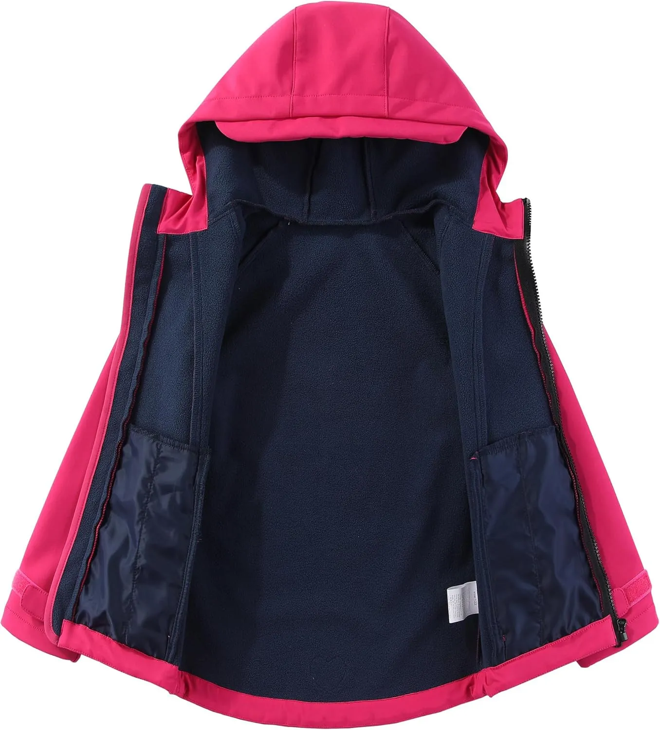 M2C Girls Hooded Fleece Lined Windproof Softshell Windbreaker Jacket
