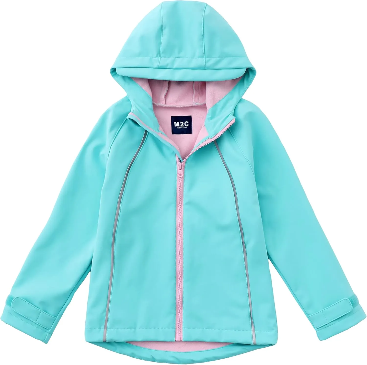M2C Girls Hooded Fleece Lined Windproof Softshell Windbreaker Jacket