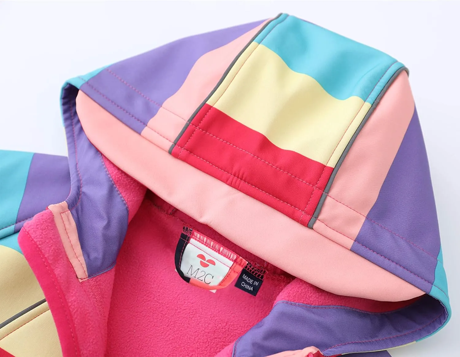 M2C Girls Hooded Fleece Lined Windproof Softshell Windbreaker Jacket