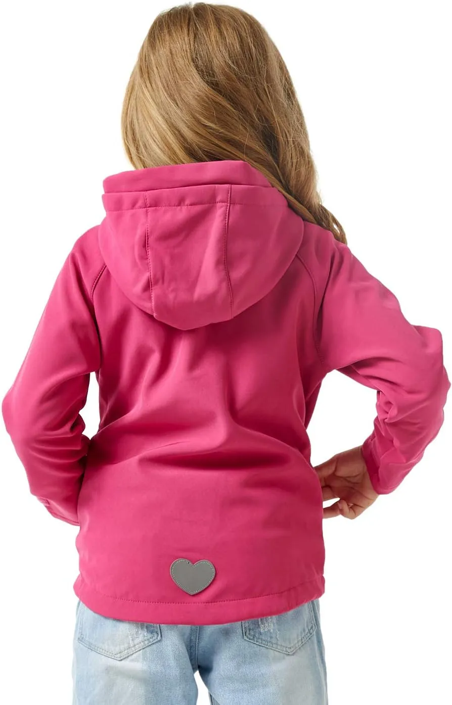M2C Girls Hooded Fleece Lined Windproof Softshell Windbreaker Jacket