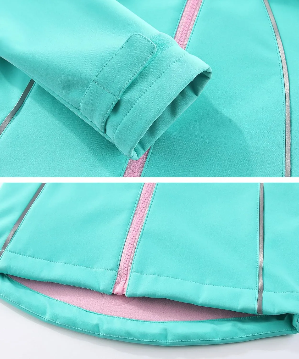 M2C Girls Hooded Fleece Lined Windproof Softshell Windbreaker Jacket