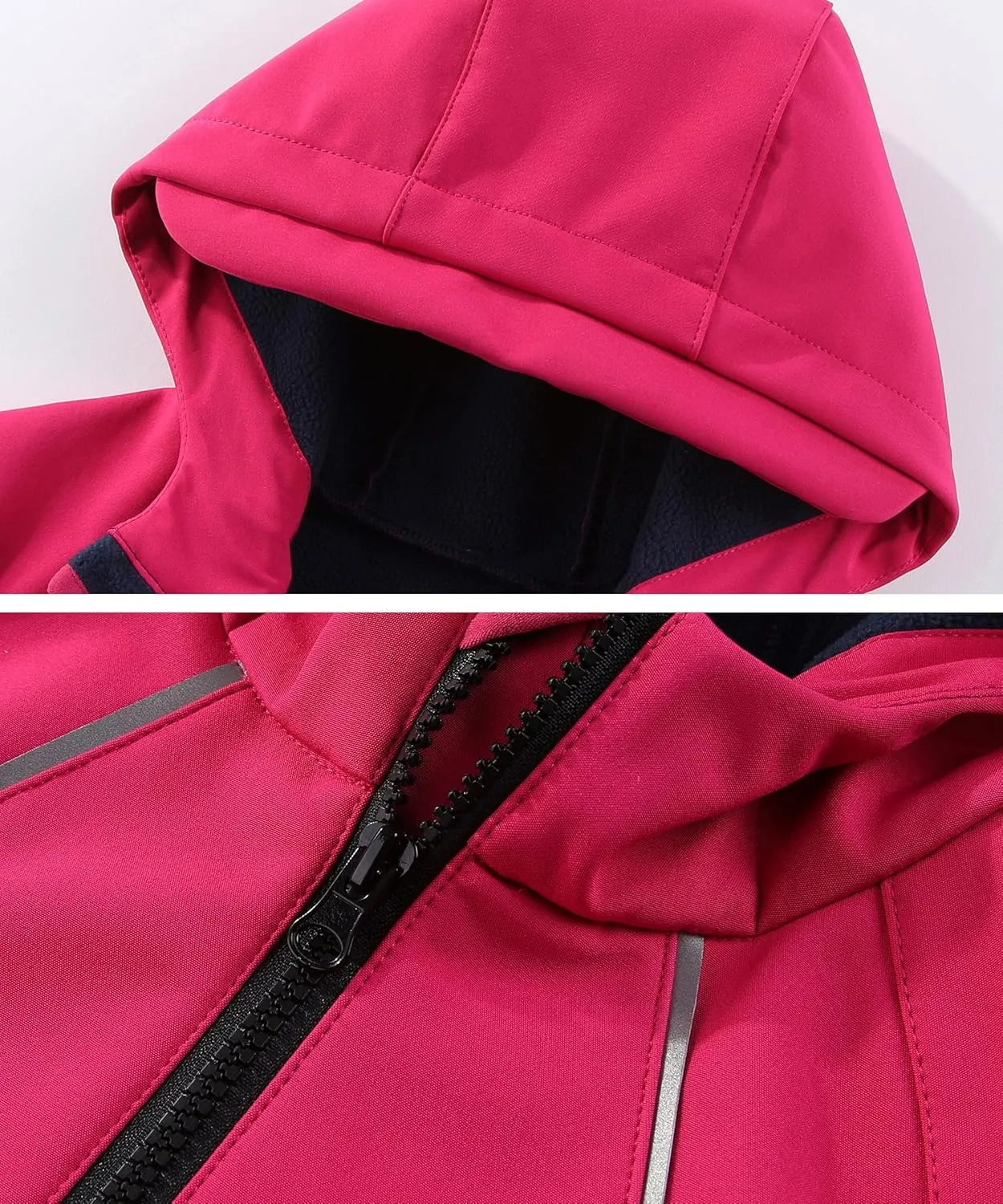 M2C Girls Hooded Fleece Lined Windproof Softshell Windbreaker Jacket