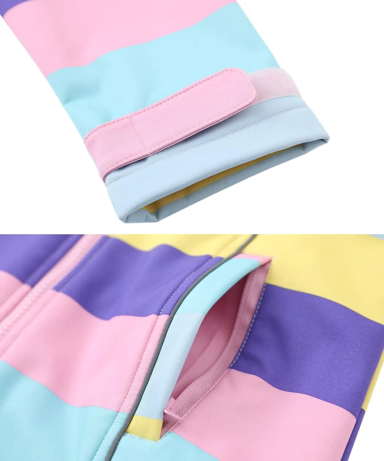 M2C Girls Hooded Fleece Lined Windproof Softshell Windbreaker Jacket