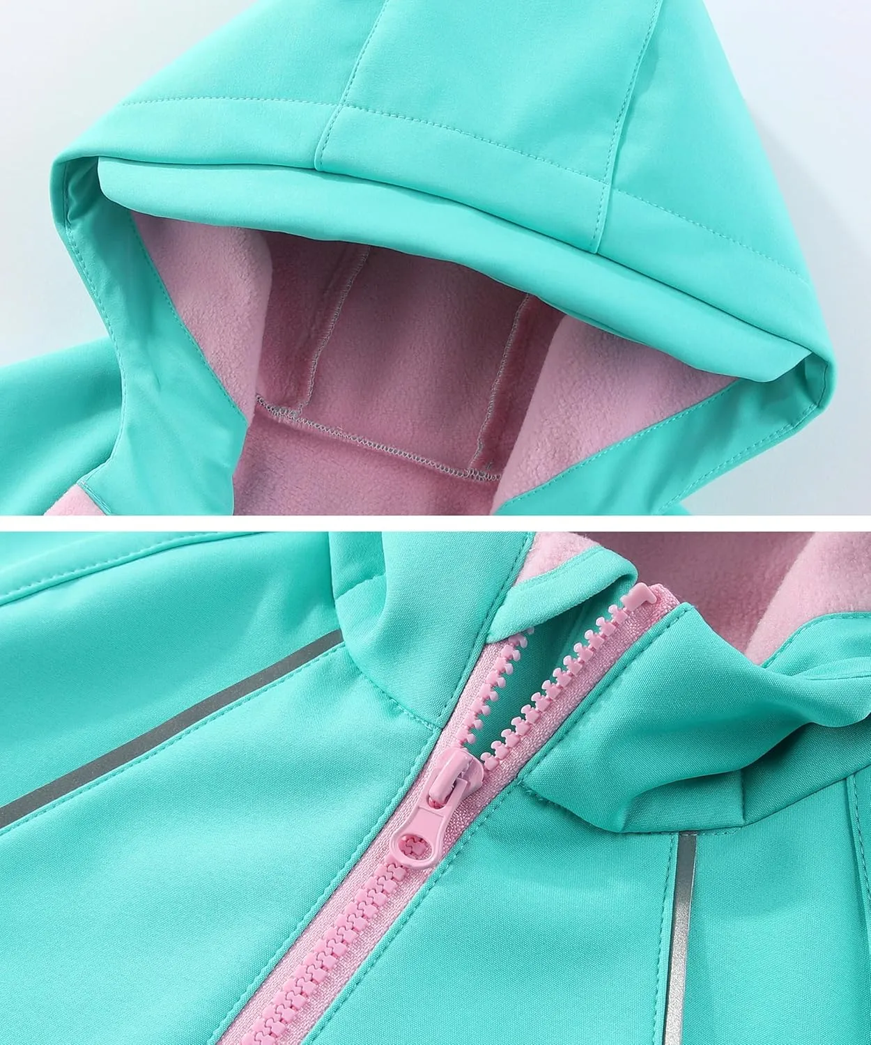 M2C Girls Hooded Fleece Lined Windproof Softshell Windbreaker Jacket