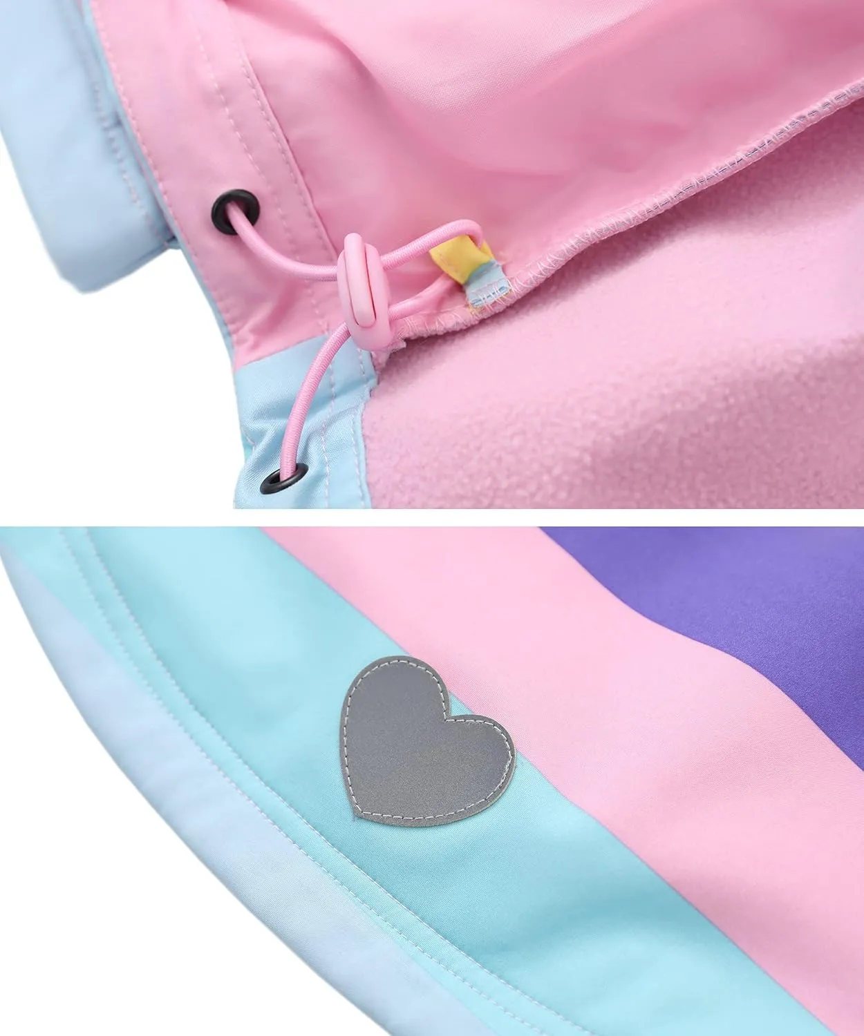 M2C Girls Hooded Fleece Lined Windproof Softshell Windbreaker Jacket
