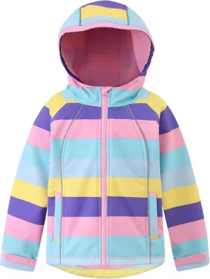 M2C Girls Hooded Fleece Lined Windproof Softshell Windbreaker Jacket