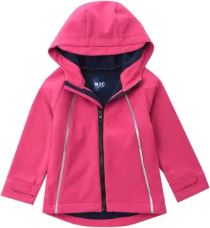 M2C Girls Hooded Fleece Lined Windproof Softshell Windbreaker Jacket