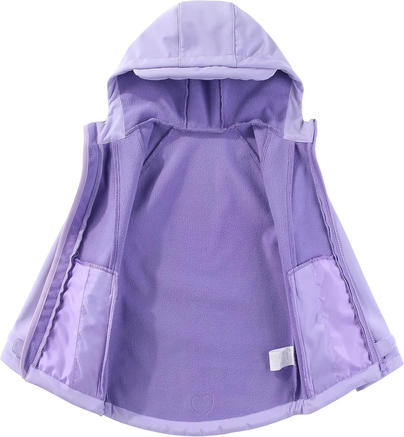 M2C Girls Hooded Fleece Lined Windproof Softshell Windbreaker Jacket