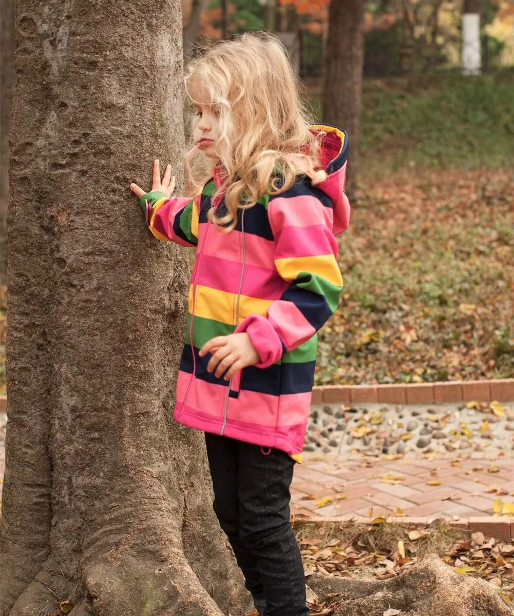 M2C Girls Hooded Fleece Lined Windproof Softshell Windbreaker Jacket