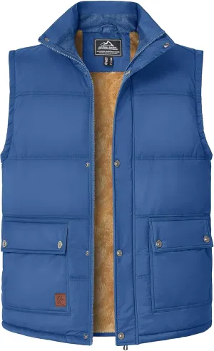 MAGCOMSEN Men's Winter Vest Outerwear Fleece Lined Outdoor Vest Warm Sleeveless Jacket