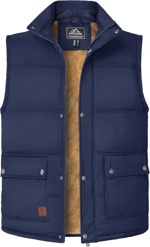 MAGCOMSEN Men's Winter Vest Outerwear Fleece Lined Outdoor Vest Warm Sleeveless Jacket