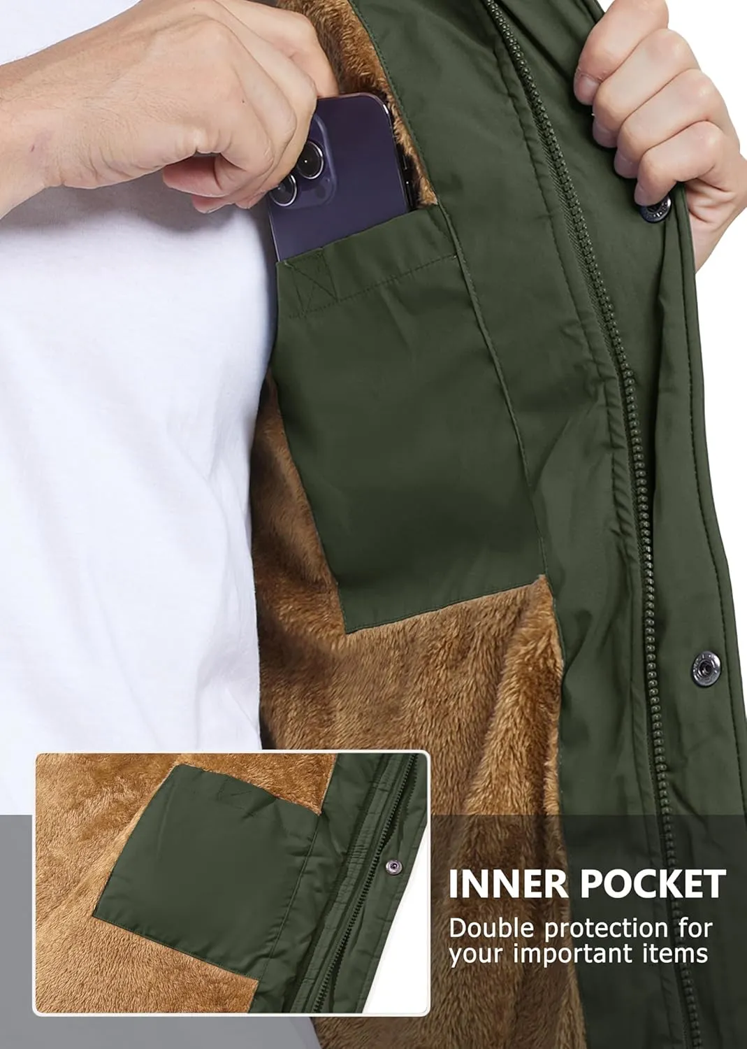 MAGCOMSEN Men's Winter Vest Outerwear Fleece Lined Outdoor Vest Warm Sleeveless Jacket