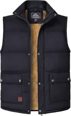 MAGCOMSEN Men's Winter Vest Outerwear Fleece Lined Outdoor Vest Warm Sleeveless Jacket