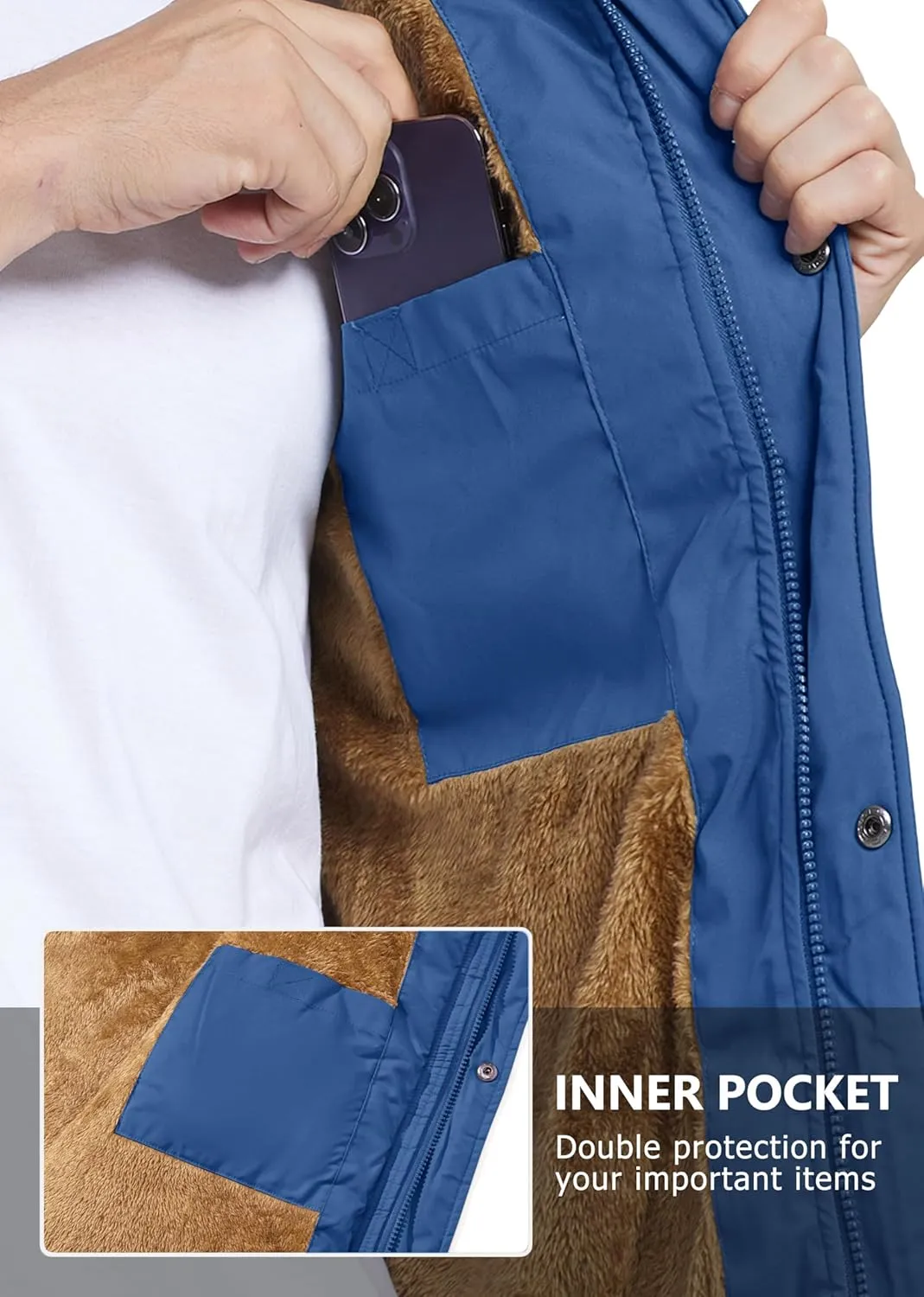 MAGCOMSEN Men's Winter Vest Outerwear Fleece Lined Outdoor Vest Warm Sleeveless Jacket