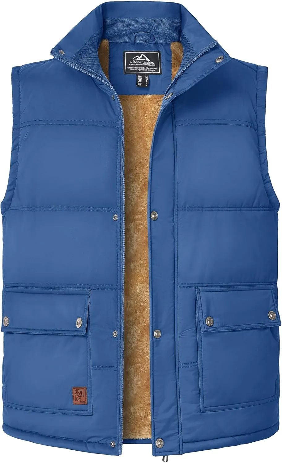 MAGCOMSEN Men's Winter Vest Outerwear Fleece Lined Outdoor Vest Warm Sleeveless Jacket