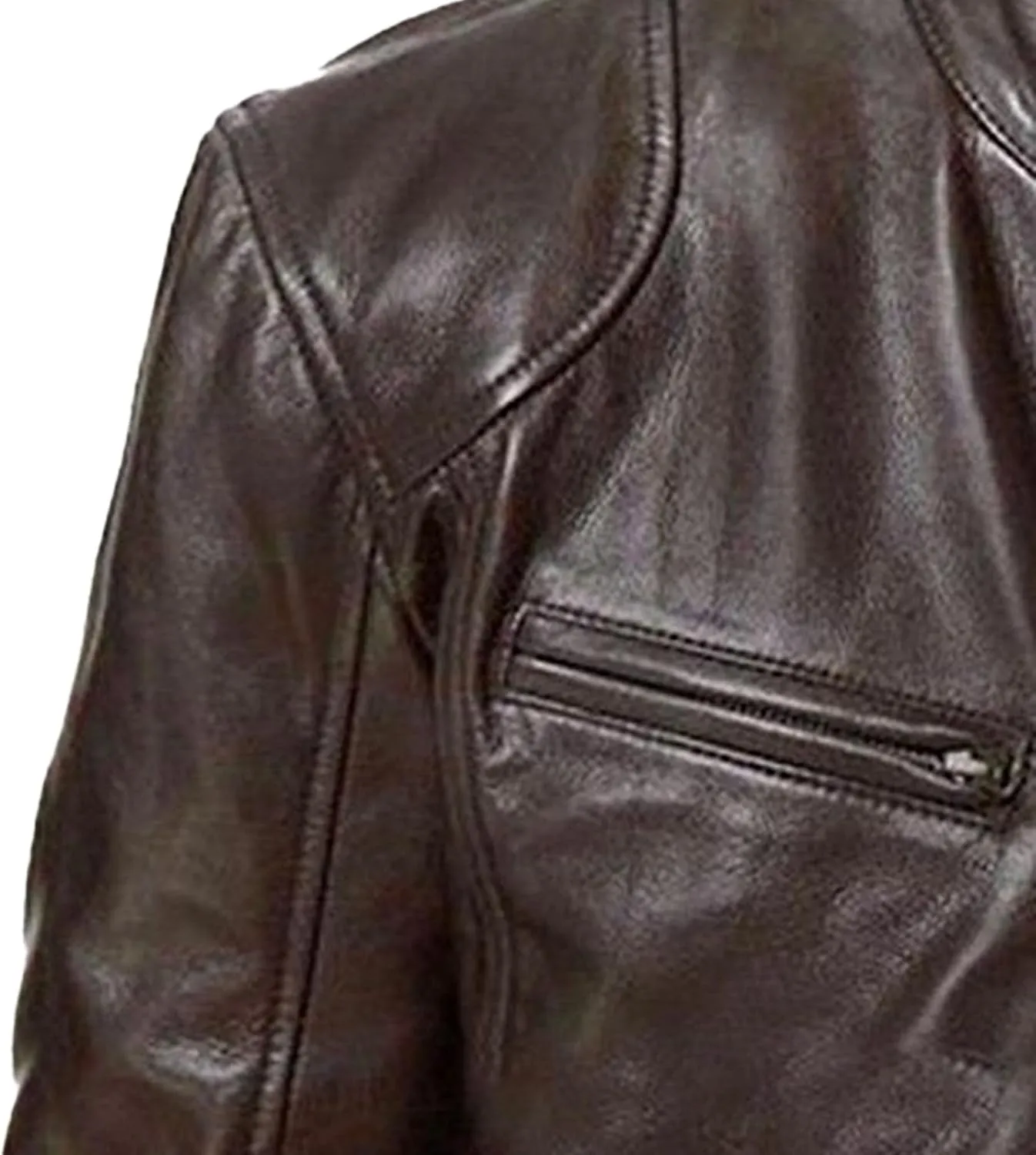 Maiyifu-GJ Men's Leather Jackets Stand Collar Slim Fit Faux Leather Jacket Casual Lightweight Motorcycle Biker Coat Outerwear