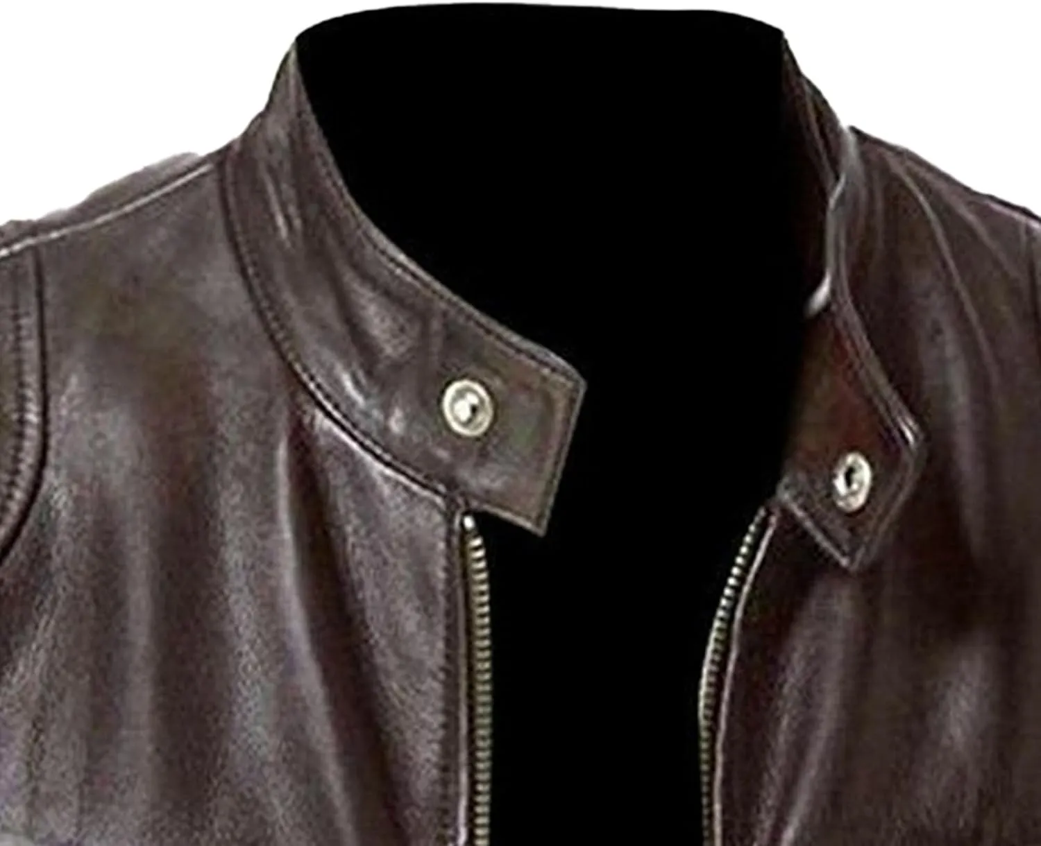 Maiyifu-GJ Men's Leather Jackets Stand Collar Slim Fit Faux Leather Jacket Casual Lightweight Motorcycle Biker Coat Outerwear