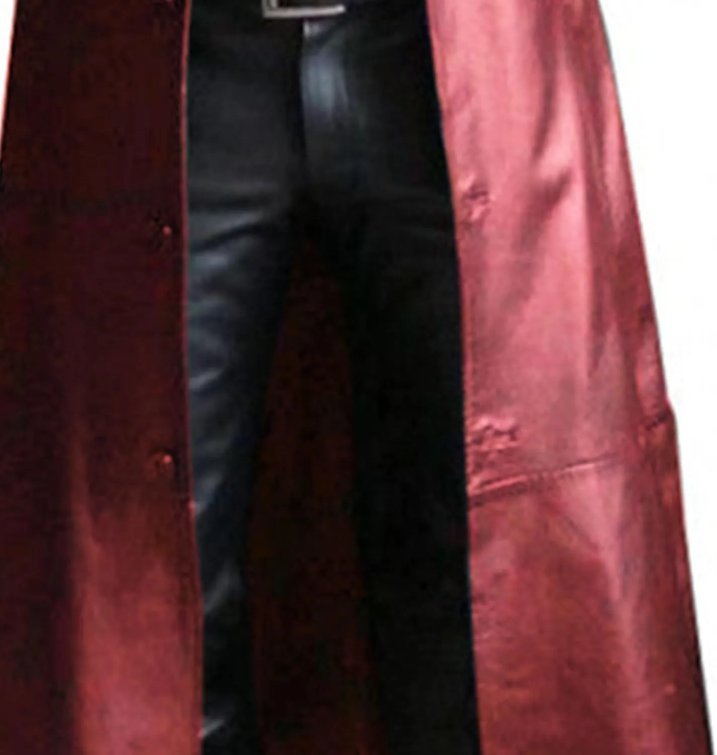 Maiyifu-GJ Men's Leather Trench Coat Full Length Vintage Faux Leather Jackets Overcoat Fashion Motorcycle Long Jacket