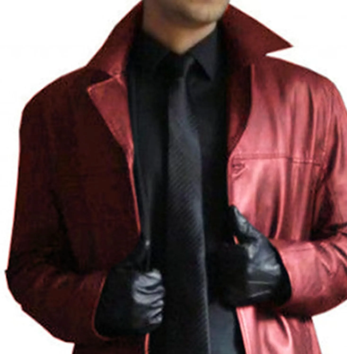 Maiyifu-GJ Men's Leather Trench Coat Full Length Vintage Faux Leather Jackets Overcoat Fashion Motorcycle Long Jacket