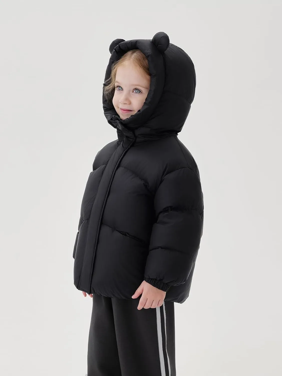 marc & janie Baby Girls Long Sleeve Hooded Down Jacket Zipper Warm Outerwear Ultralight Breadsuit Tops 241197