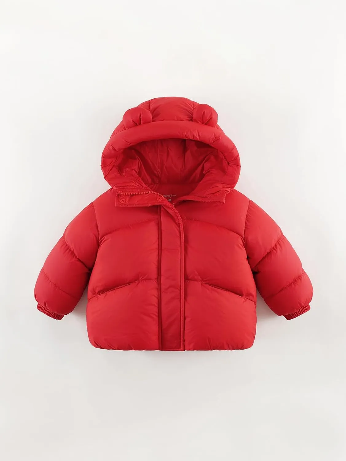 marc & janie Baby Girls Long Sleeve Hooded Down Jacket Zipper Warm Outerwear Ultralight Breadsuit Tops 241197