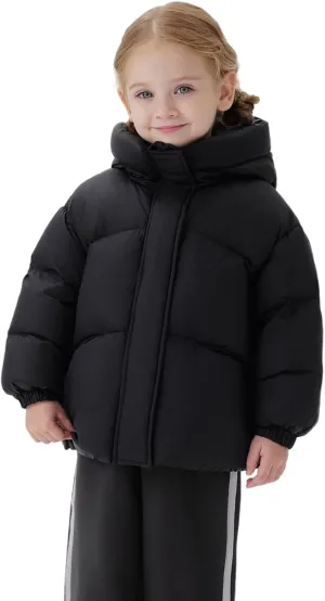 marc & janie Baby Girls Long Sleeve Hooded Down Jacket Zipper Warm Outerwear Ultralight Breadsuit Tops 241197