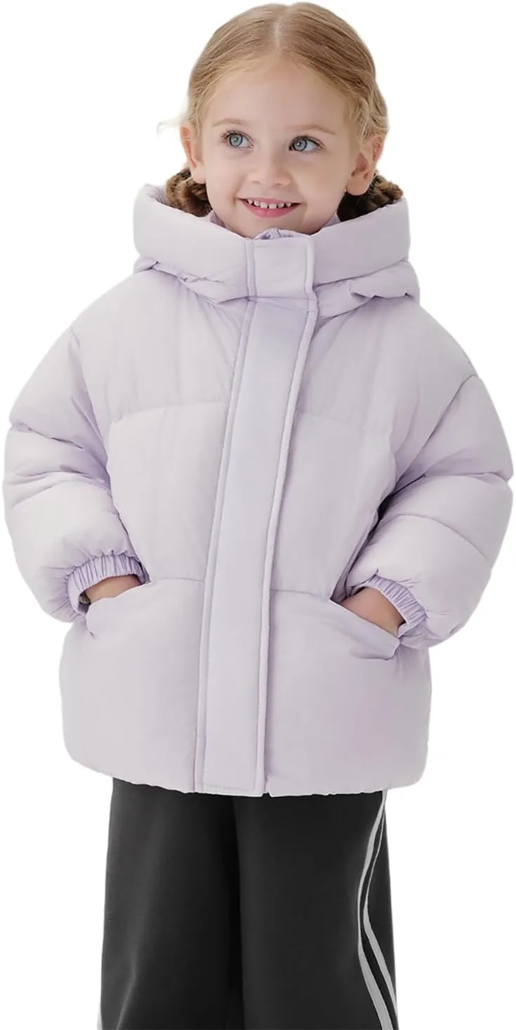 marc & janie Baby Girls Long Sleeve Hooded Down Jacket Zipper Warm Outerwear Ultralight Breadsuit Tops 241197