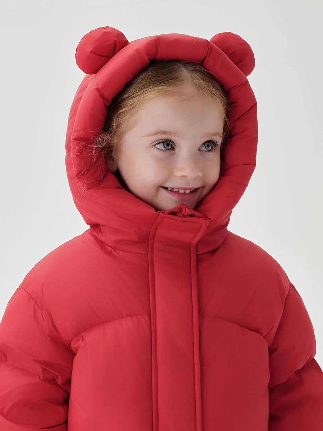marc & janie Baby Girls Long Sleeve Hooded Down Jacket Zipper Warm Outerwear Ultralight Breadsuit Tops 241197