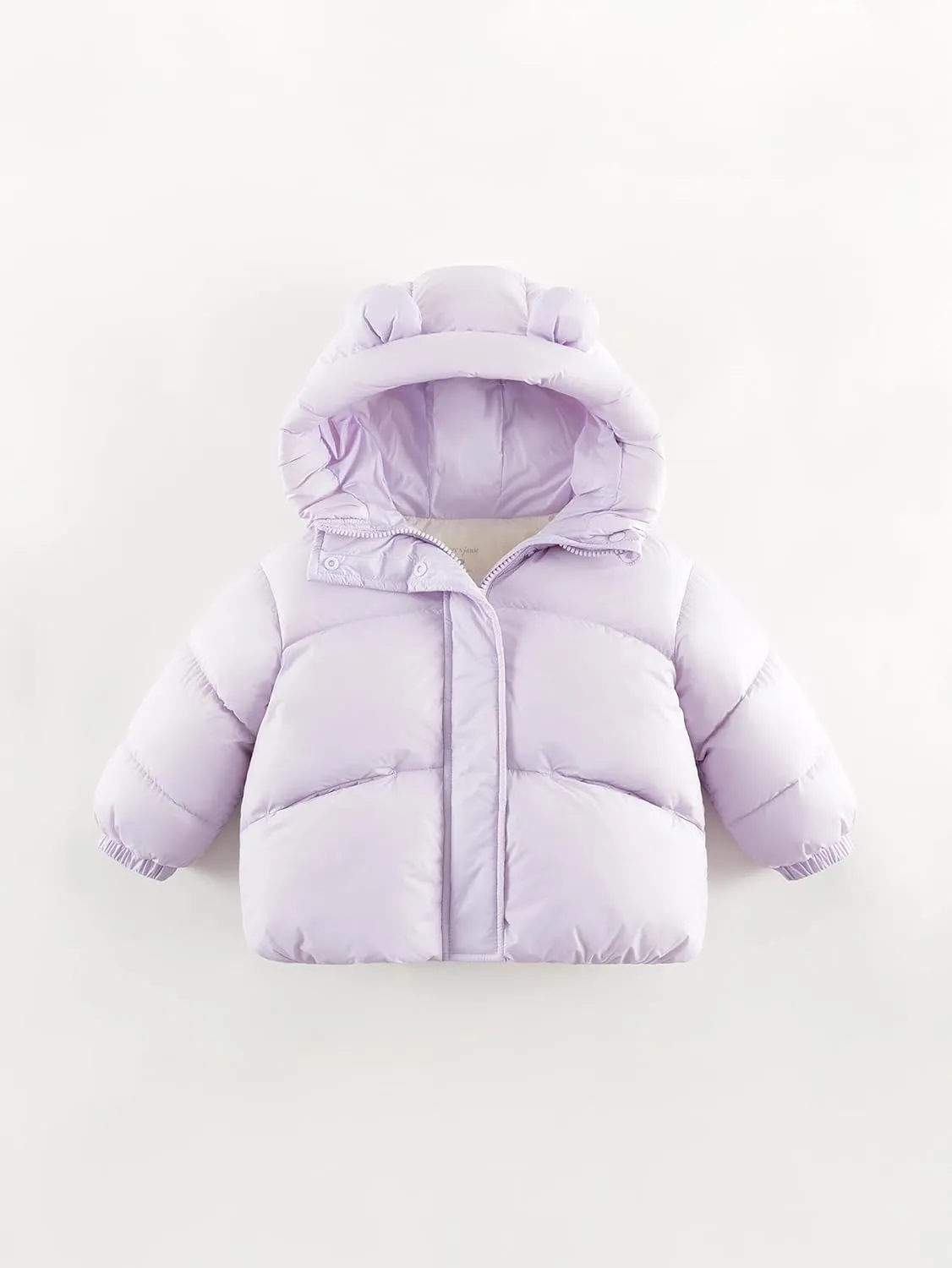 marc & janie Baby Girls Long Sleeve Hooded Down Jacket Zipper Warm Outerwear Ultralight Breadsuit Tops 241197