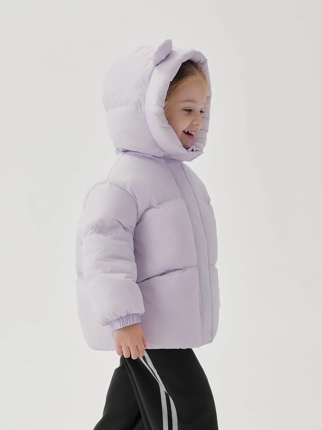 marc & janie Baby Girls Long Sleeve Hooded Down Jacket Zipper Warm Outerwear Ultralight Breadsuit Tops 241197