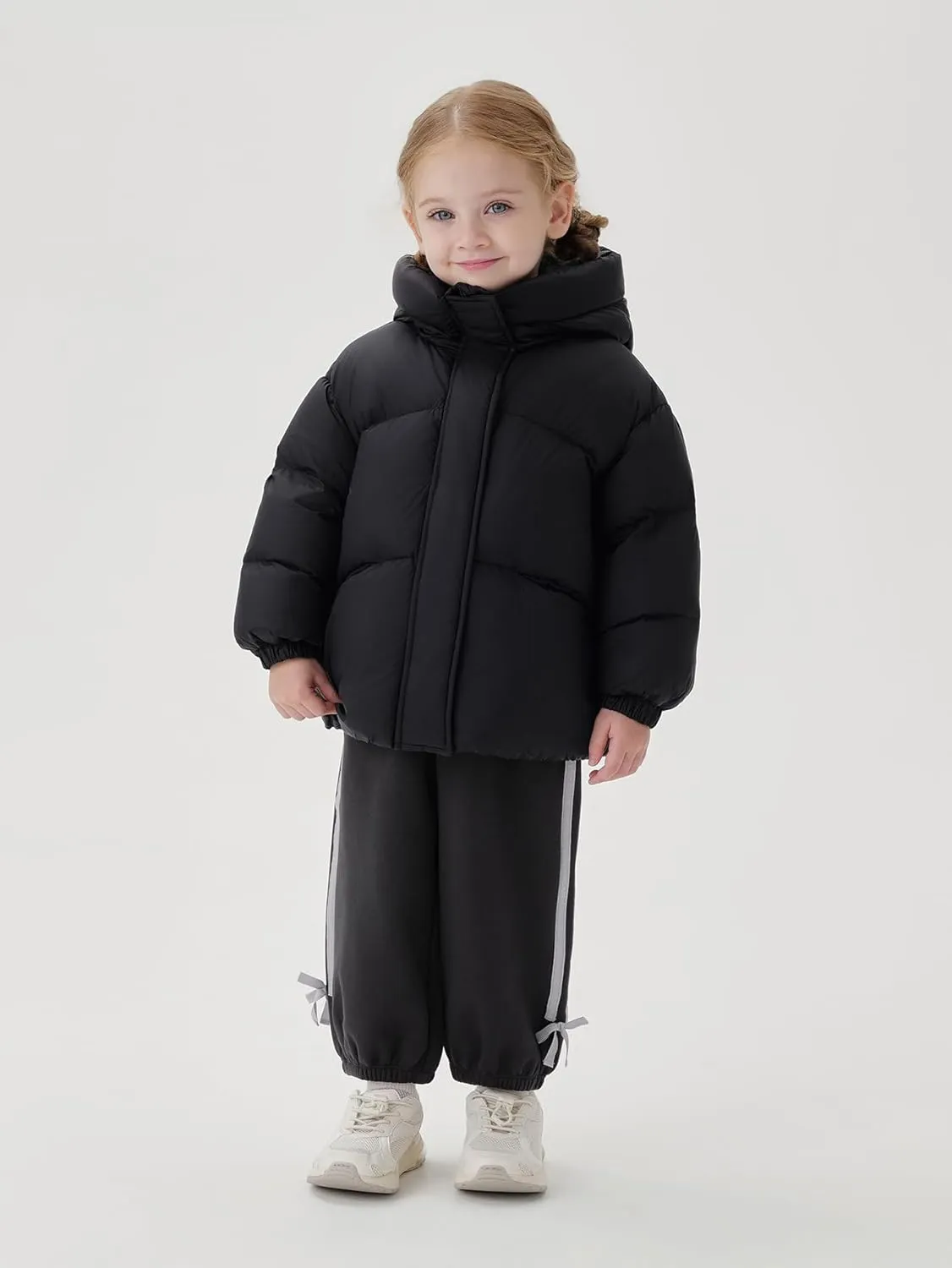 marc & janie Baby Girls Long Sleeve Hooded Down Jacket Zipper Warm Outerwear Ultralight Breadsuit Tops 241197
