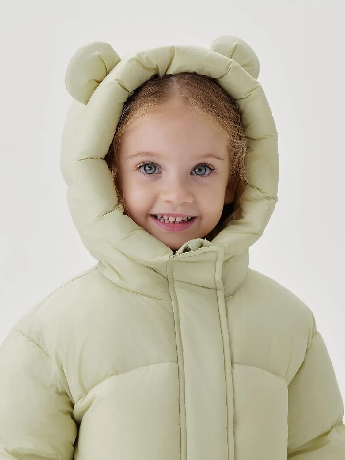marc & janie Baby Girls Long Sleeve Hooded Down Jacket Zipper Warm Outerwear Ultralight Breadsuit Tops 241197