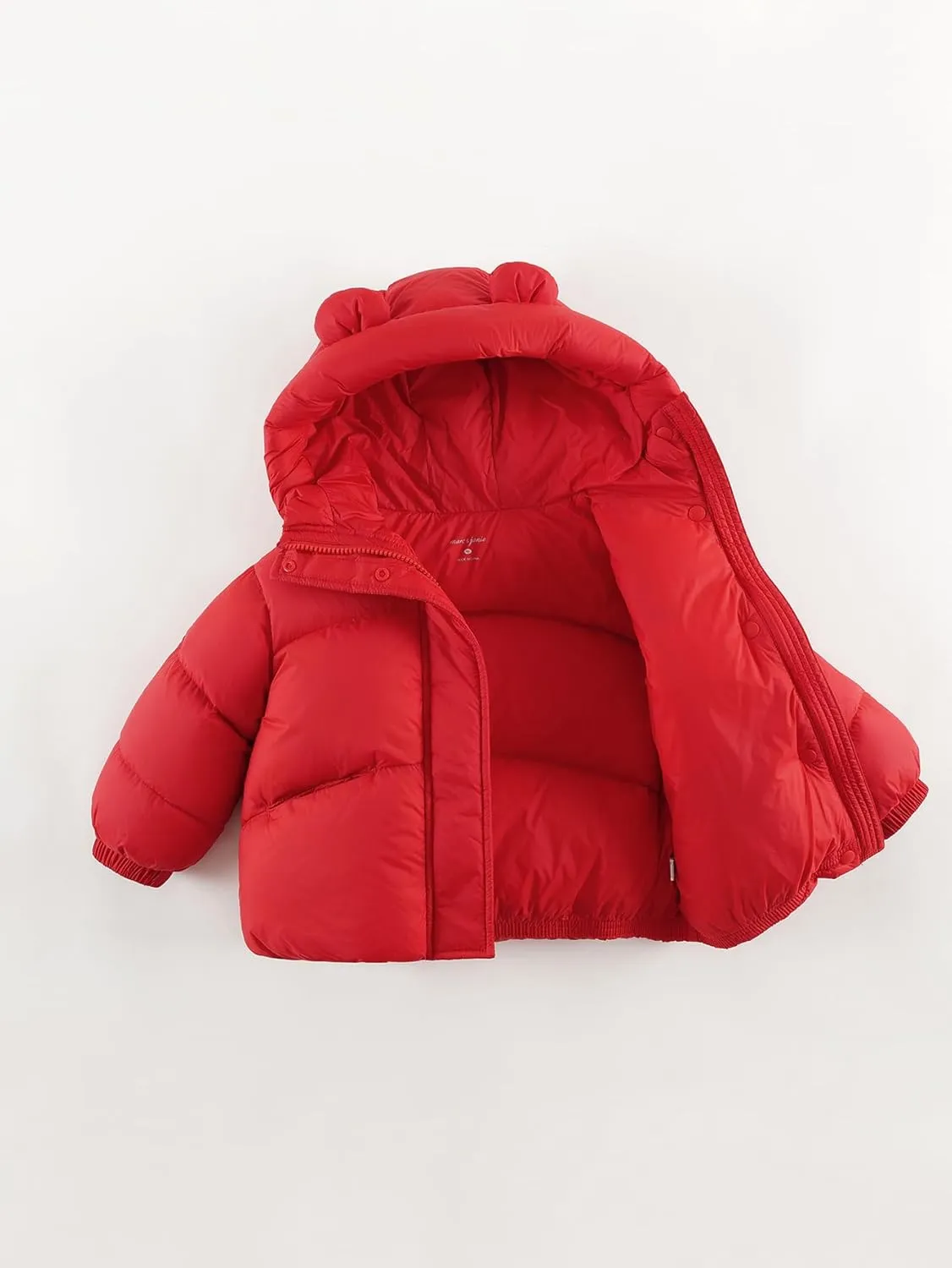 marc & janie Baby Girls Long Sleeve Hooded Down Jacket Zipper Warm Outerwear Ultralight Breadsuit Tops 241197