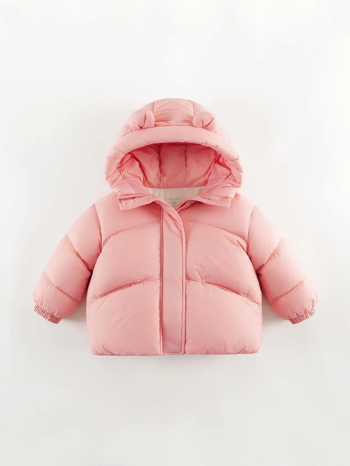 marc & janie Baby Girls Long Sleeve Hooded Down Jacket Zipper Warm Outerwear Ultralight Breadsuit Tops 241197