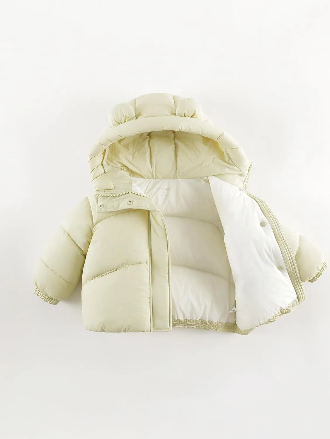 marc & janie Baby Girls Long Sleeve Hooded Down Jacket Zipper Warm Outerwear Ultralight Breadsuit Tops 241197